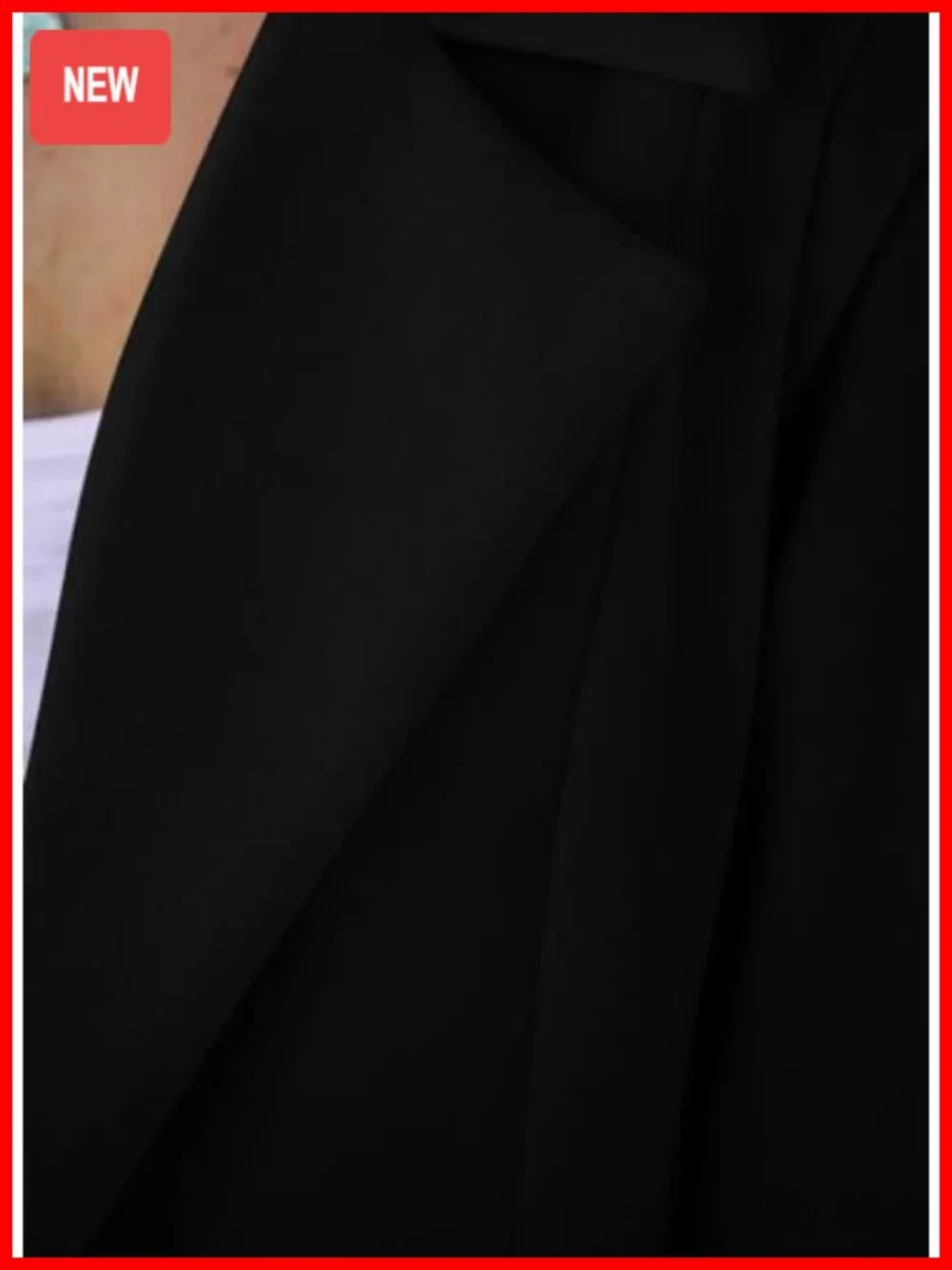 Womens Business Casual Long Blazer Jacket Notch Lapel Padded Shoulder Loose Fit